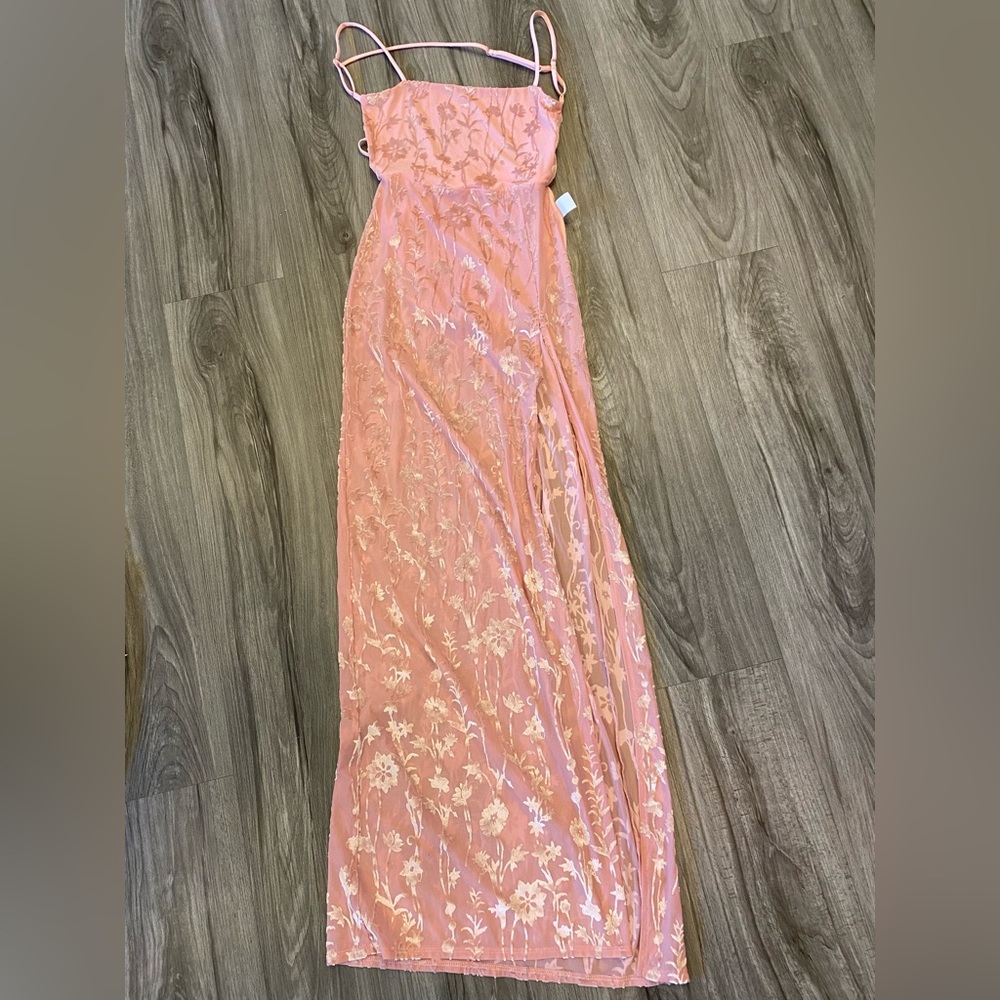 Lucy in the Sky light pink floral long dress XXS